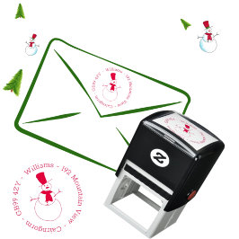 Snowman Kerstadres Zelfinkend stempel