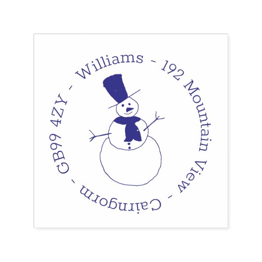 Snowman Kerstadres Zelfinkend stempel (Design)