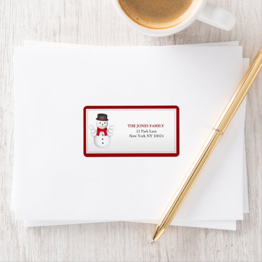 Snowman-kerstadresetiketten Etiket (Insitu)