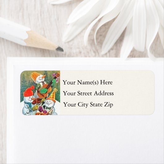 Snowman-kerstband  etiket (Insitu)