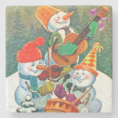  Snowman-kerstband Stenen Onderzetter (Voorkant)