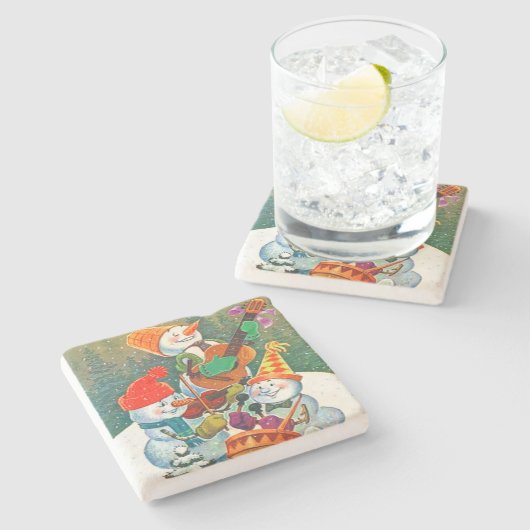 Snowman-kerstband Stenen Onderzetter (Zijkant)