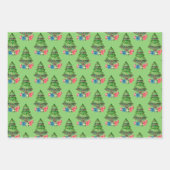 Snowman kerstbomen Cadeaus Inpakpapier Vel (Voorkant 2)