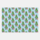 Snowman kerstbomen Cadeaus Inpakpapier Vel (Voorkant)