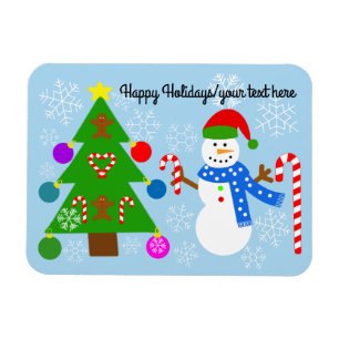 Snowman & kerstboom #2 Magnet Magneet