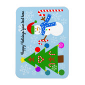 Snowman & kerstboom #2 Magnet Magneet (Verticaal)