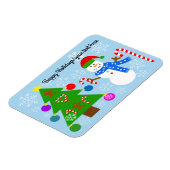 Snowman & kerstboom #2 Magnet Magneet (Linkerzijde)