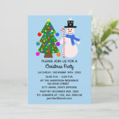 Snowman & kerstboom #3-2 Uitnodiging Kaart (Staand voorkant)