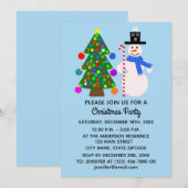 Snowman & kerstboom #3-2 Uitnodiging Kaart (Voorkant / Achterkant)