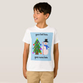 Snowman & kerstboom #3 T-shirt (Voorkant volledig)