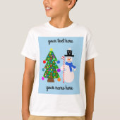 Snowman & kerstboom #3 T-shirt (Voorkant)