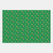 Snowman, kerstboom, bellen en sneeuwvlokken inpakpapier vel (Voorkant 2)