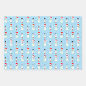 Snowman, kerstboom, bellen en sneeuwvlokken inpakpapier vel (Voorkant)