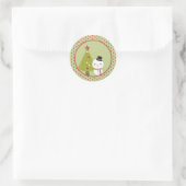 Snowman-kerstboom Envelope-Stickers Ronde Sticker (Tas)