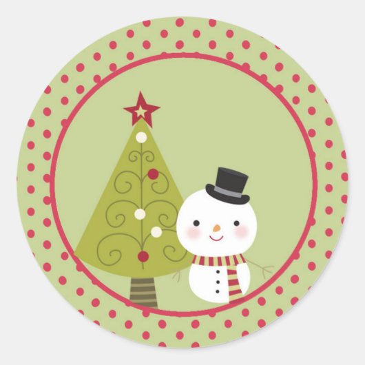 Snowman-kerstboom Envelope-Stickers Ronde Sticker (Voorkant)