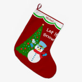 Snowman-kerstboom - Gepersonaliseerd Grote Kerstsok (Voorkant (Hangend))