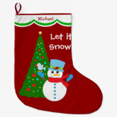 Snowman-kerstboom - Gepersonaliseerd Grote Kerstsok (Voorkant)