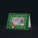 Snowman kerstboomvakantie Fotokaart Feestdagen Kaart<br><div class="desc">Whimsical met een cadeau voor een kerstfeestelijke boomfotokaart. Ik heb een speciale sjabloon voor u geplaatst om uw eigen bericht toe te voegen, of die optie te schrappen om leeg te verlaten. U kunt om het even welke tekst in de sjabloon veranderen of toevoegen, of op Aanpassen klikken om verder...</div>