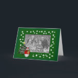 Snowman kerstboomvakantie Fotokaart Feestdagen Kaart<br><div class="desc">Whimsical met een cadeau voor een kerstfeestelijke boomfotokaart. Ik heb een speciale sjabloon voor u geplaatst om uw eigen bericht toe te voegen, of die optie te schrappen om leeg te verlaten. U kunt om het even welke tekst in de sjabloon veranderen of toevoegen, of op Aanpassen klikken om verder...</div>