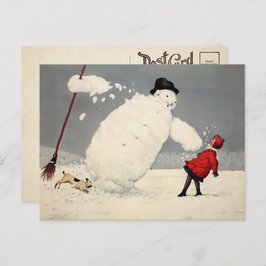  Snowman-kerstBriefkaart Briefkaart (Voorkant / Achterkant)