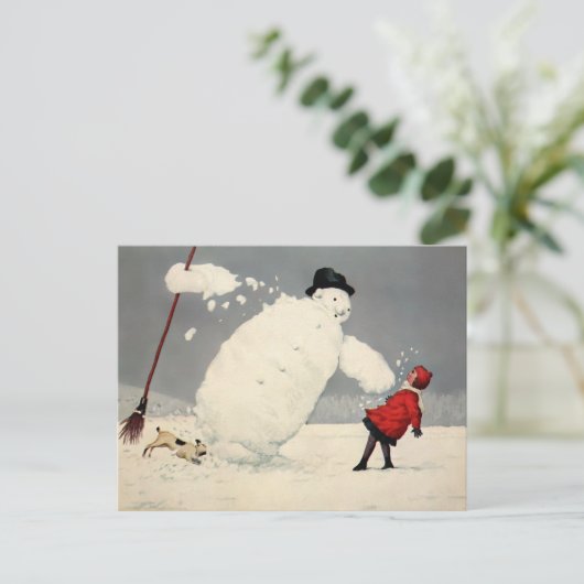  Snowman-kerstBriefkaart Briefkaart (Staand voorkant)