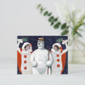  Snowman-kerstBriefkaart Briefkaart (Staand voorkant)