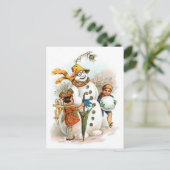  Snowman-kerstBriefkaart Feestdagenkaart (Staand voorkant)