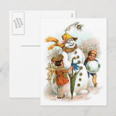  Snowman-kerstBriefkaart Feestdagenkaart (Voorkant / Achterkant)