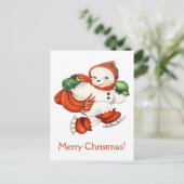  Snowman-kerstBriefkaart Feestdagenkaart (Staand voorkant)