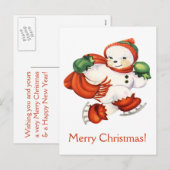  Snowman-kerstBriefkaart Feestdagenkaart (Voorkant / Achterkant)