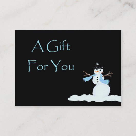 Snowman Kerstcadeau Kaart Certificaten (Voorkant)