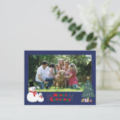 Snowman kerstcadeaudag briefkaart (Staand voorkant)