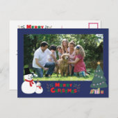Snowman kerstcadeaudag briefkaart (Voorkant / Achterkant)