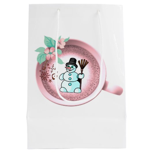 Snowman-kerstcadeaus Medium Cadeauzakje (Achterkant)