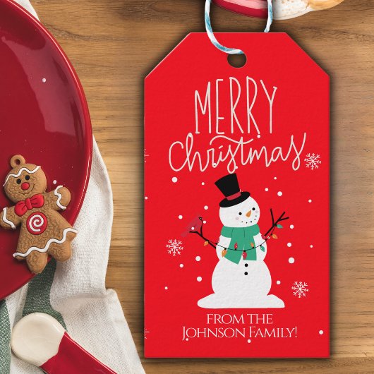 Snowman-kerstcadeautags Cadeaulabel