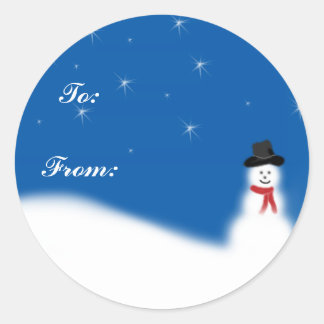 Snowman-kerstcadeautags Ronde Sticker