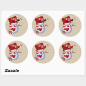 Snowman-kerstcadeautags Ronde Sticker (Vel)