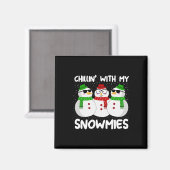 Snowman Kerstchillin met mijn Snowmies Ugly Gi Magneet (Voorkant / Achterkant)