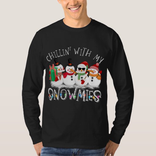 Snowman Kerstchillin met mijn Snowmies Ugly T-shirt (Voorkant)