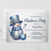 Snowman Kerstfeest Elegante Winter Feestdagen Kaart (Voorkant)