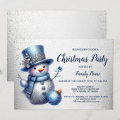 Snowman Kerstfeest Elegante Winter Feestdagen Kaart (Voorkant / Achterkant)