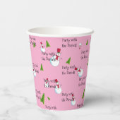 Snowman kerstfeest gepersonaliseerd papieren bekers (Achterkant)