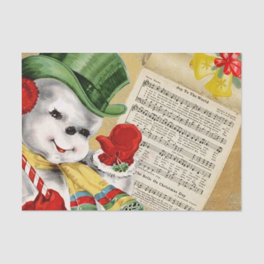 Snowman-kerstfeest in de wereld Tissuepapier (Voorkant)