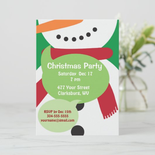 Snowman-kerstfeest Kaart (Staand voorkant)