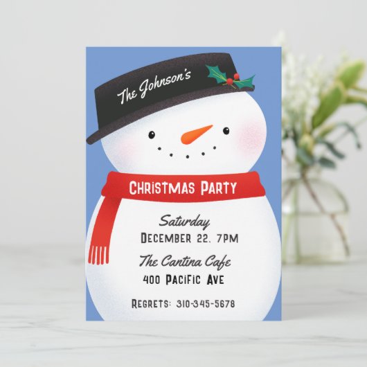 Snowman-kerstfeest Kaart (Staand voorkant)