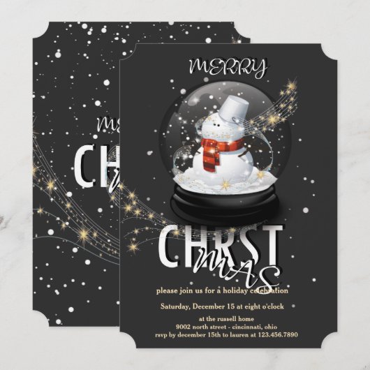 Snowman kerstfeest kaart (Voorkant / Achterkant)