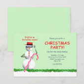 Snowman kerstfeest kaart (Voorkant / Achterkant)