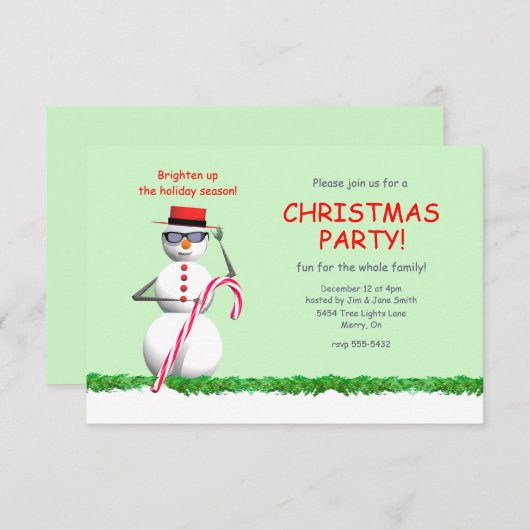 Snowman kerstfeest kaart (Voorkant / Achterkant)