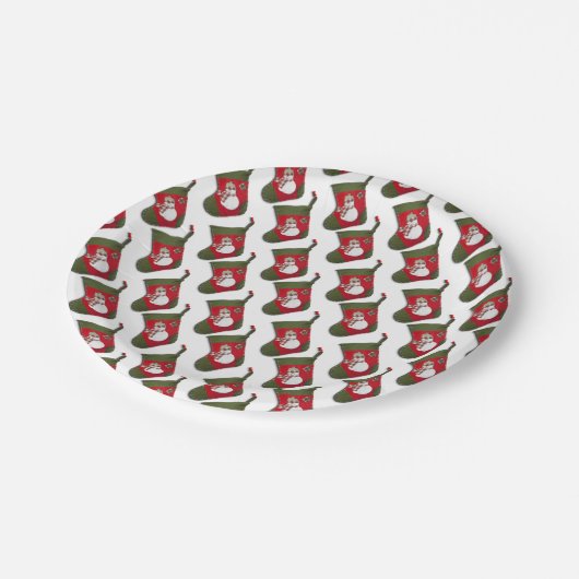 Snowman-kerstfeest Papieren Bordje (Gekanteld)