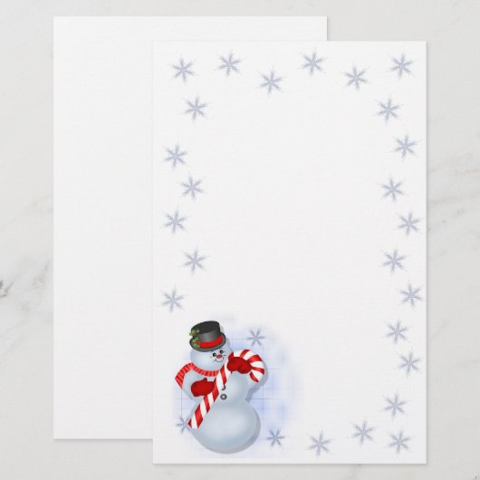Snowman-kerstfeestartikelen Briefpapier (Voorkant / Achterkant)